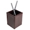 Dacasso Dark Brown Bonded Leather Pencil Cup AG-3610 - alternate 1